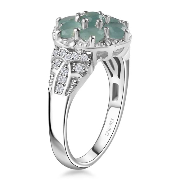 Premium, Rare, Grandidierite, White Zircon Floral Ring.  NWT - Picture 4 of 8